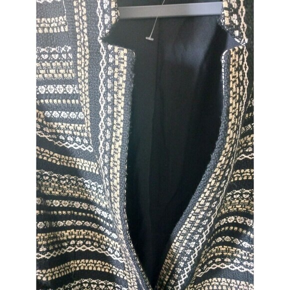 Chicos Tweed Metallic Blazer Jacket Long Sleeve Black Gold Size 1 ( 8/10 ) - Picture 8 of 9